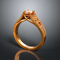 Golden Ring With Intricate Engraved Patterns And Elegant Design Details