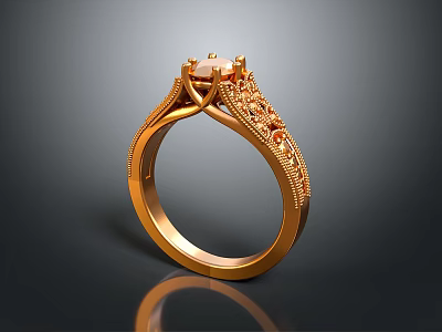 Golden Ring With Intricate Engraved Patterns And Elegant Design Details 3d model