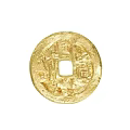 Golden Ancient Coin Jewelry With Carved Patterns And Traditional Inscriptions