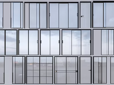 Modern Window And Glass Door Designs With Various Panel And Frame Styles 3d model
