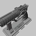 Detailed Toy Gun Display Stand With Sturdy Base And Modern Design