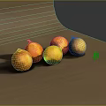 Fresh Ripe Orange Fruits Placed On Brown Surface With Gray Background