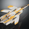 Yellow White Gray Streamlined Model Aircraft With Twin Engines And Sleek Aerodynamic Design