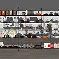 New Ornaments Combination Bookshelf Bookcase Teapot 3d model