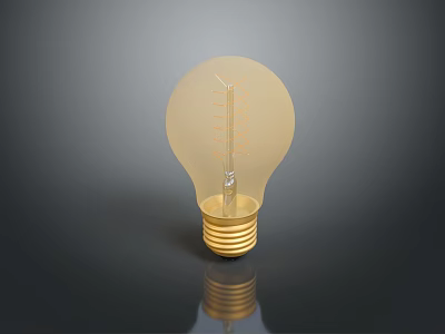 Lighting Combination Featuring Golden Filament Bulb With Modern Design And Reflection 3d model