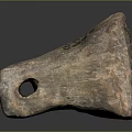 Handcrafted Stone Wood Artifact With Carved Patterns And Central Hole Structure 3d model