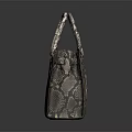 Snakeskin Handbag With Brown Beige Pattern Structured Design And Leather Handle 3d model