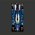 Sleek Blue And Green Racing Car With Aerodynamic Design For Track Events