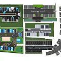 Parking Lot Layout Design With Different Plans Traffic Lanes Parking Spaces And Directional Arrows