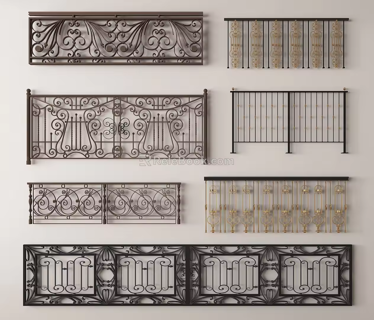Modern Iron Railing Fence Metal Fence Protective Fence Railing Handrail Enclosure 3d model