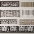 Modern Iron Railing Fence Metal Fence Protective Fence Railing Handrail Enclosure 3d model