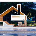 Modern Corridor Frame Landscape Frame Seat Under-forest Tree House Modeling Card Seat Characteristic Bus Station Landscape Pavilion Leisure Post Station Rest Corridor Frame 3d model