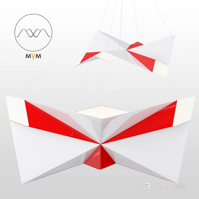 Sleek Modern Reception Desk Featuring Red And White Geometric Design Elements 3d model 