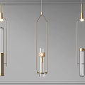 Modern Pendant Lights With Sleek Metal Frame And Glass Elements Design 3d model