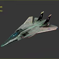 Detailed Fighter Jet Model With Gray White Body Yellow Tail And Cockpit Design