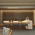 Modern Dining Living Room Interior Design With Wine Rack Wall Bar Stools And Pendant Light