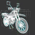 White And Red Off Road Motorcycle With Large Tires And Modern Design