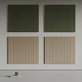 Wainscoting With Vertical Grooves In Green And Beige 3d model