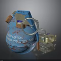 Blue Practice No8 Hand Grenade With Metal Fuse And Marked Number 2788515