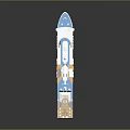 Blue And White Cruise Ship Model With Multi Level Decks