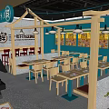 Nanniwan Noodle Restaurant Interior With Counter Seating Wooden Shelves And Decor