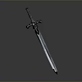 Medieval Decorative Sword With Ornate Handle And Sharp Metal Blade 3d model