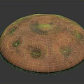 Copper Colored Circular Aerospace Object With Lunar Surface Like Holes For Space Exploration