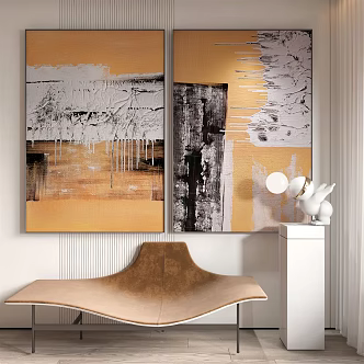 Modern abstract painting simple abstract decorative painting 3d model