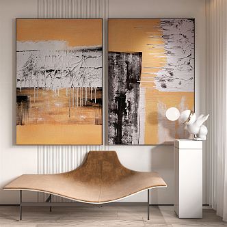 Modern abstract painting simple abstract decorative painting 3d model