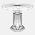 Chinese Style Outdoor Round Table Garden Layout Outdoor Courtyard Table Outdoor Villa Teak Table Balcony Terrace Round Table 3d model