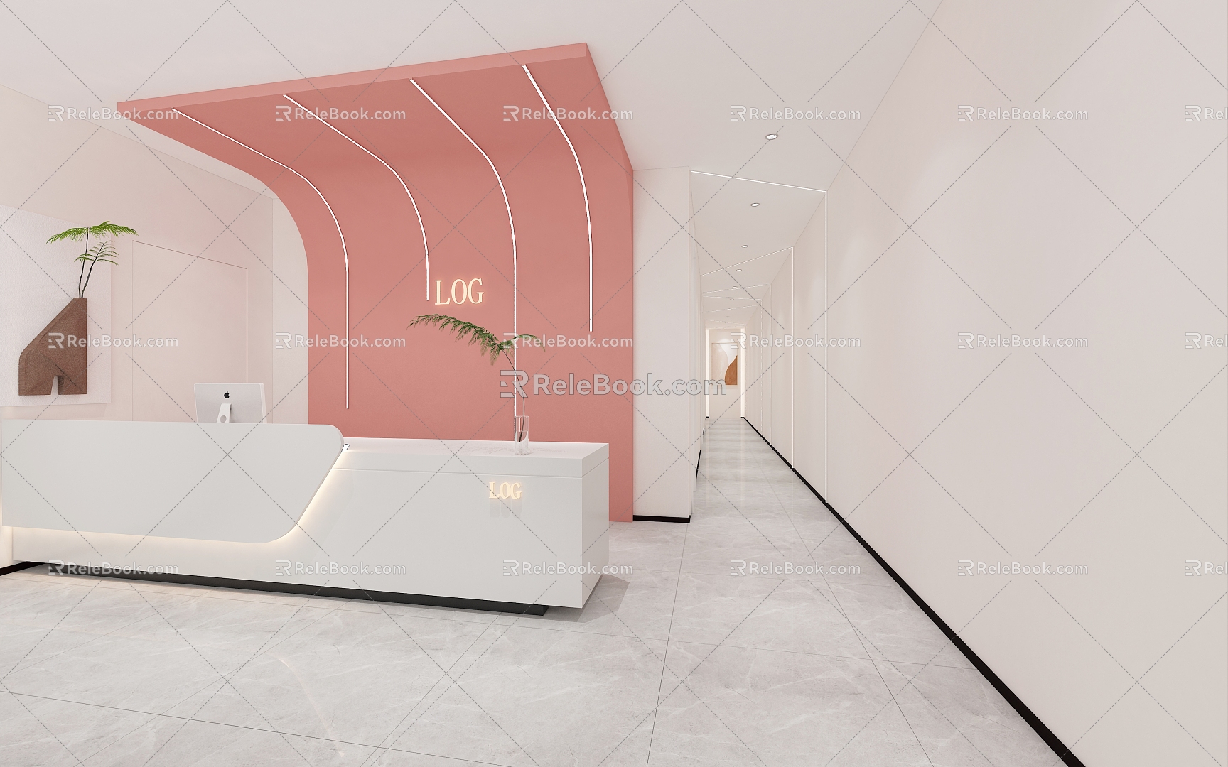 Company Front Desk 3d model