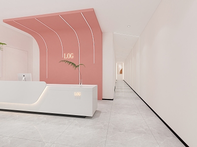 Company Front Desk 3d model