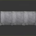 Rigid Gray Concrete Barrier Structure With Connected Panels And Base Supports 3d model