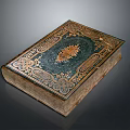 Antique Book Cover With Intricate Ornate Patterns And Golden Design