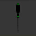 Professional Hardware Screwdriver With Black Green Handle And Ergonomic Metal Shaft Design