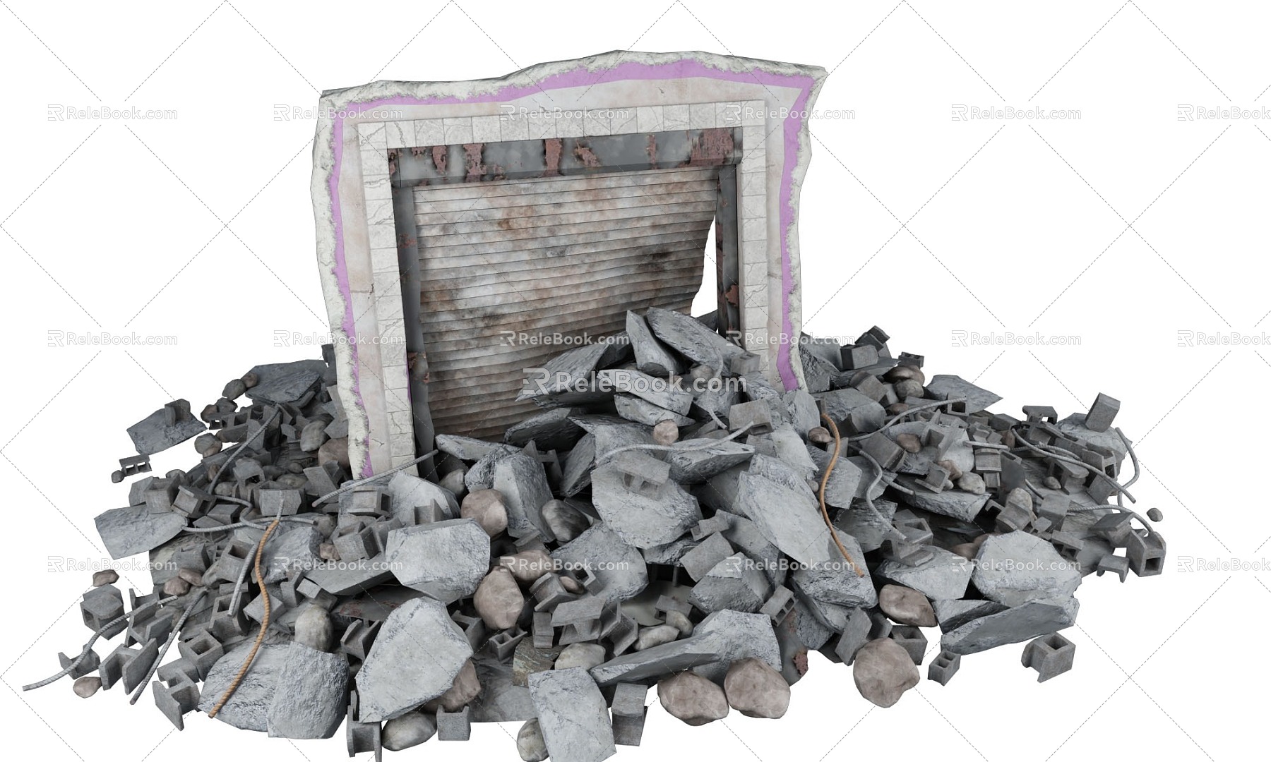 Ruin Stone Pile Collapse Building Collapse Building Ruin Rolling Shutter Ruin Wreckage Earthquake Building 3d model