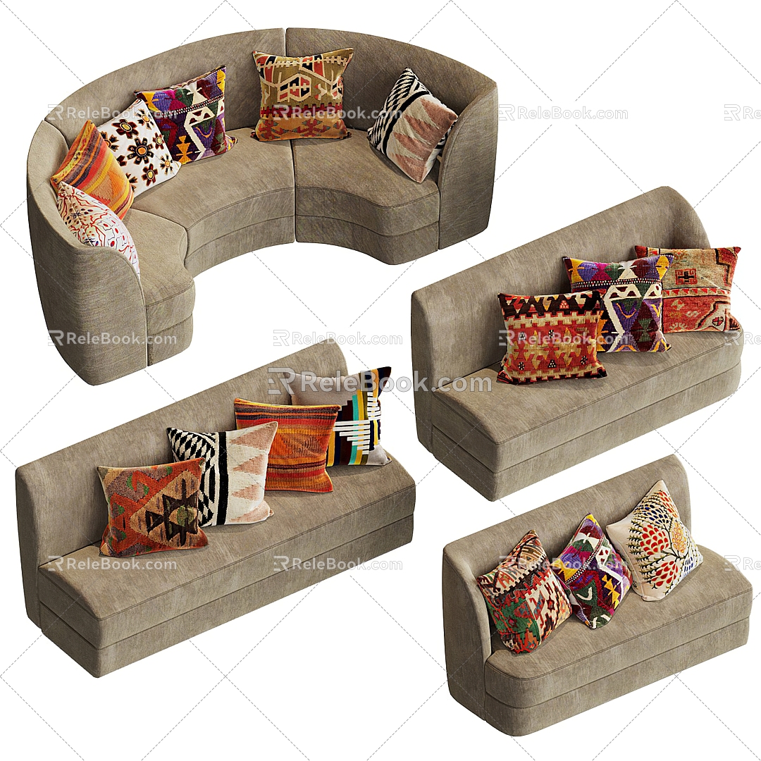 Modern Combination Sofa Sofa Combination 3d model