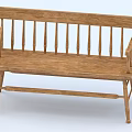 Wooden Leisure Chair with Slatted Backrest and Armrests Sturdy Design for Relaxation