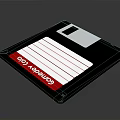 Black Floppy Disk Electronic Device With Red Label White Stripes And GameReady Logo 3d model