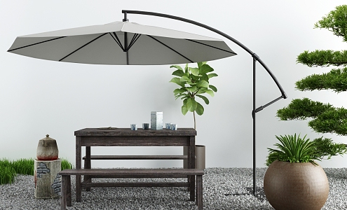 Modern Parasol Courtyard Leisure Parasol 3d model