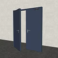 Open Black Double Doors In Modern Interior With Gray Walls And Natural Light
