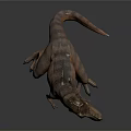 Realistic Brown T Rex Dinosaur Model in Standing Posture on Dark Gradient Background 3d model