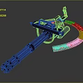 Modern heavy machine gun machine gun mini machine gun 3d model
