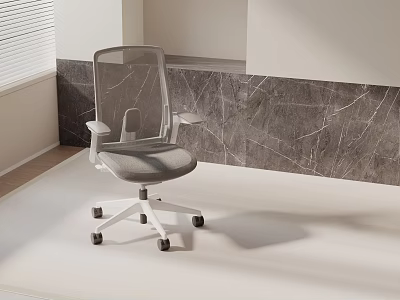 Modern Office Chair With Mesh Back White Frame And Swivel Function For Comfortable Seating 3d model