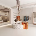 Modern Minimalist Clothing Store With Meet U Sign Arched Doorways And Sofa Seating