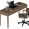 Modern desk and chair combination 3d model