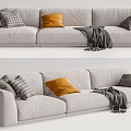 Modern three-seat sofa multiplayer sofa 3d model