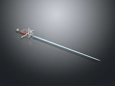 Medieval Style Sword Weapon with Decorative Hilt and Long Metallic Blade 3d model