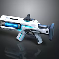 Futuristic Energy Gun With White Body And Blue Glowing Elements In Sleek Design