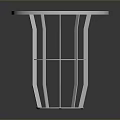 Modern Round Dark Veined Marble Top Stool with Metal Cage Design Legs